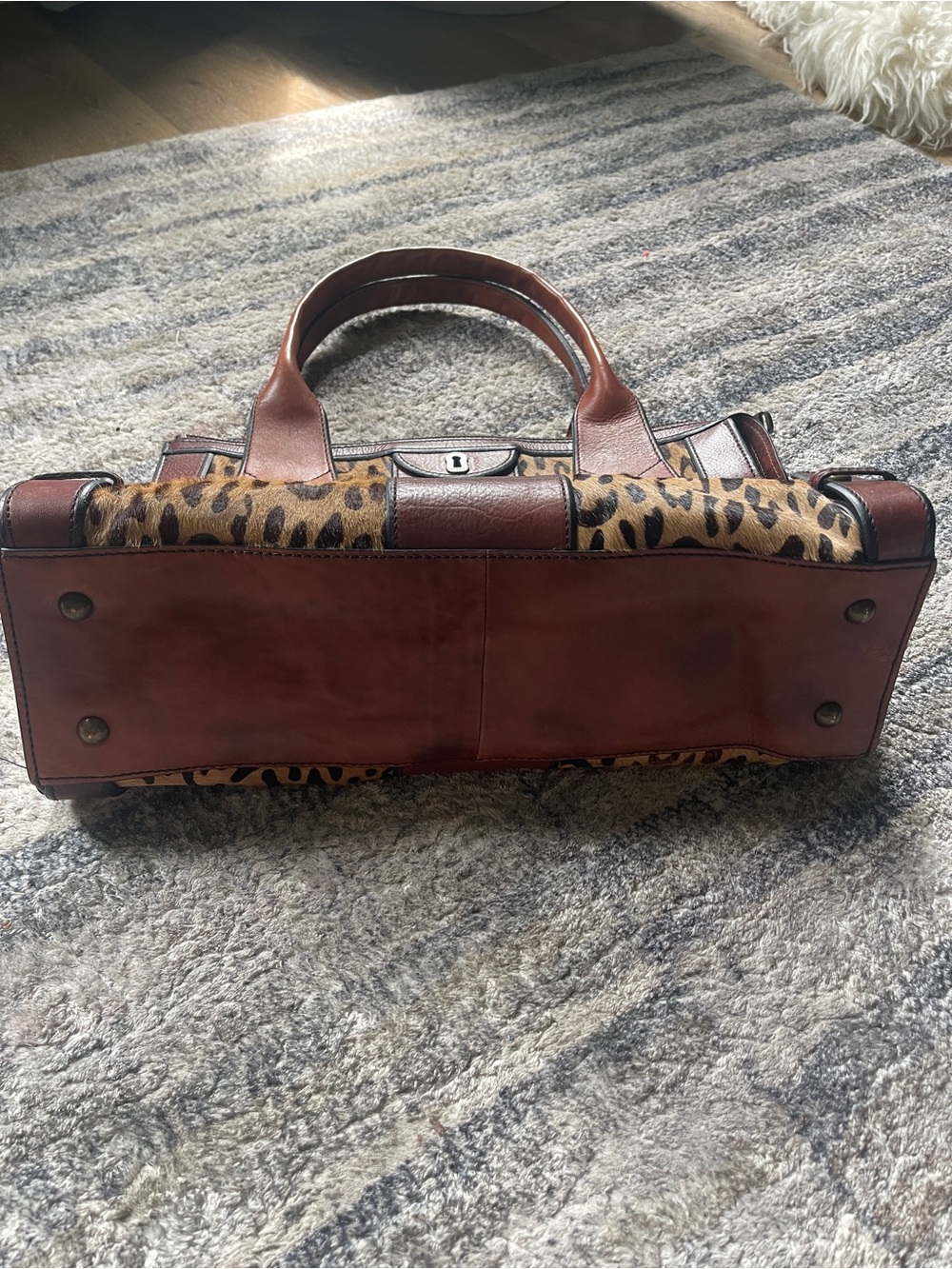 Fossil Leather and Leopard Print Tote Bag - Picture 8 of 8